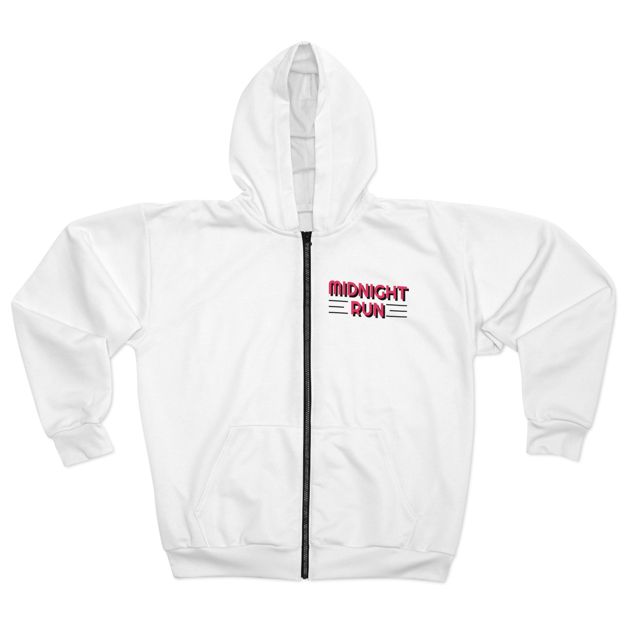 Copy of Midnight Run /Best Friends Unisex Zip Hoodie - Fun Cartoon Design On The Back For Friendship Celebrations
