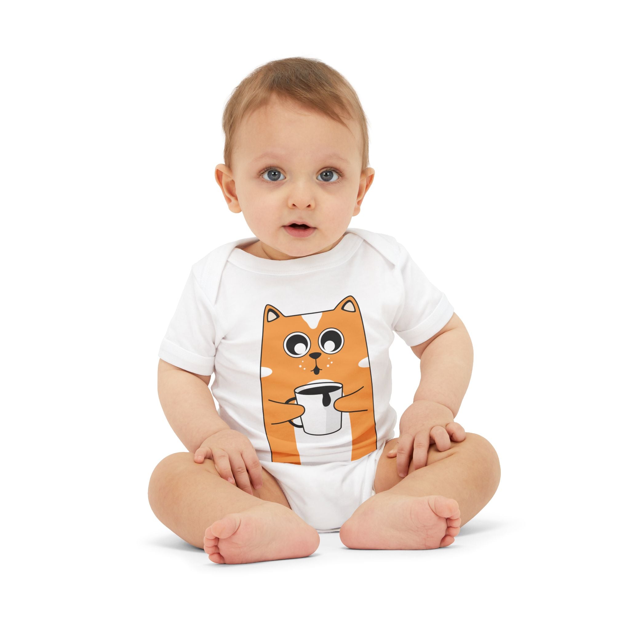 Funny Baby Bodysuit - "I Need Another Cup to Stay Awake" Dog Design