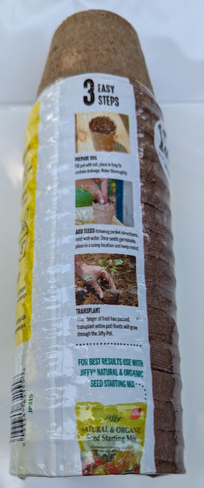 Jiffy Organic Seed Starting 3" Biodegradable Peat Pots