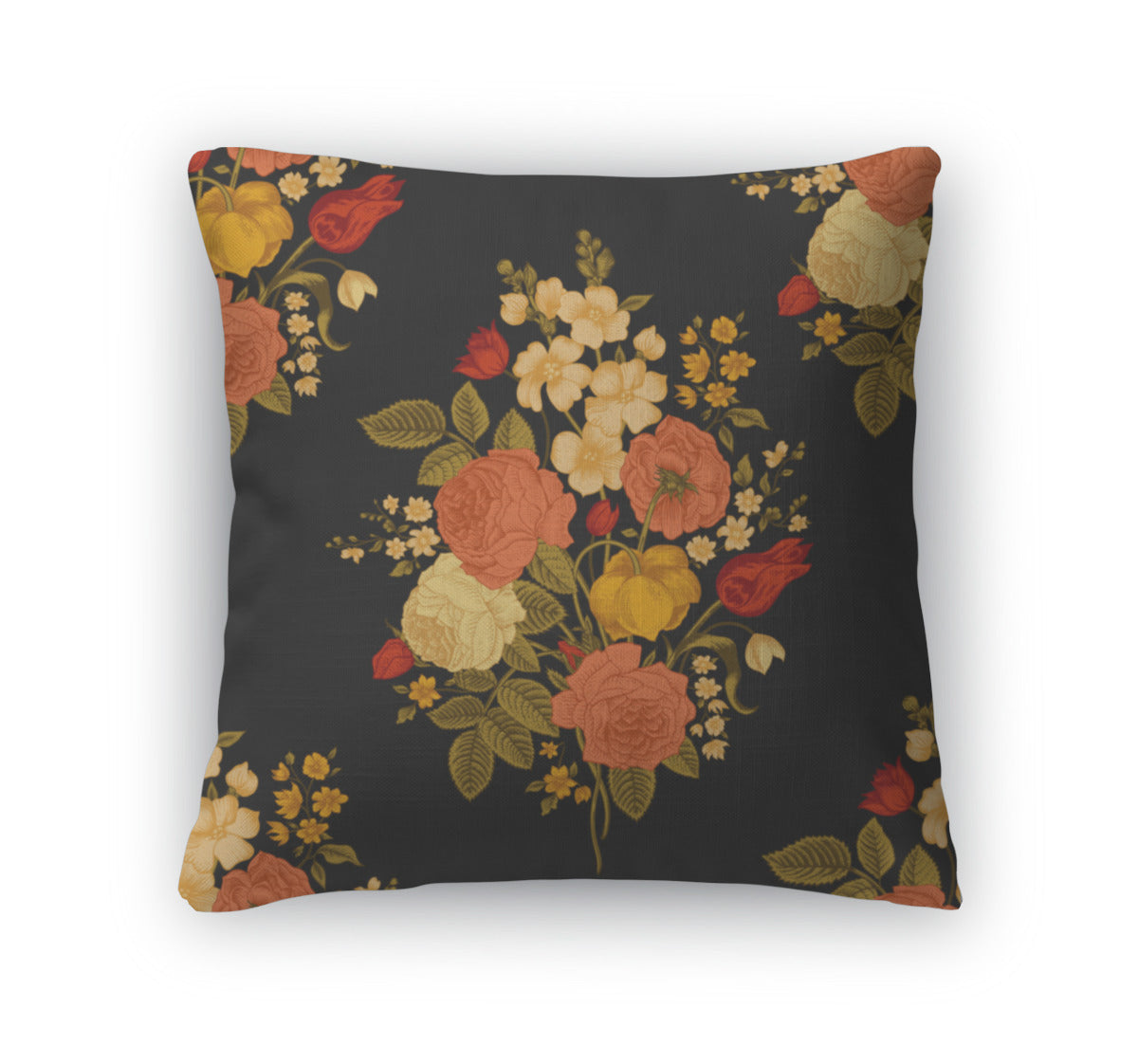 Throw Pillow Cases/Cover, Vintage Pattern With Victorian Bouquet