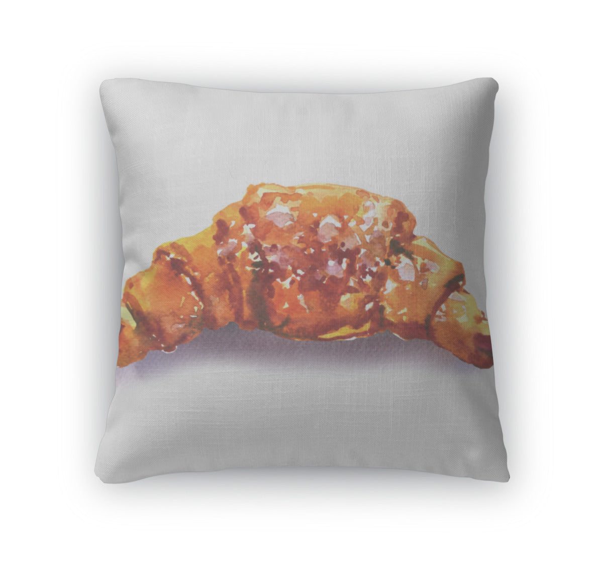 Throw Pillow, Fresh French Croissant On White