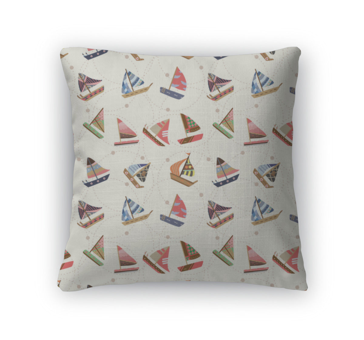 Throw Pillow, Sailboat Pattern