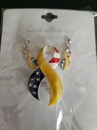 Carol Collection Genuine Austrian - Ribbon & Earrings