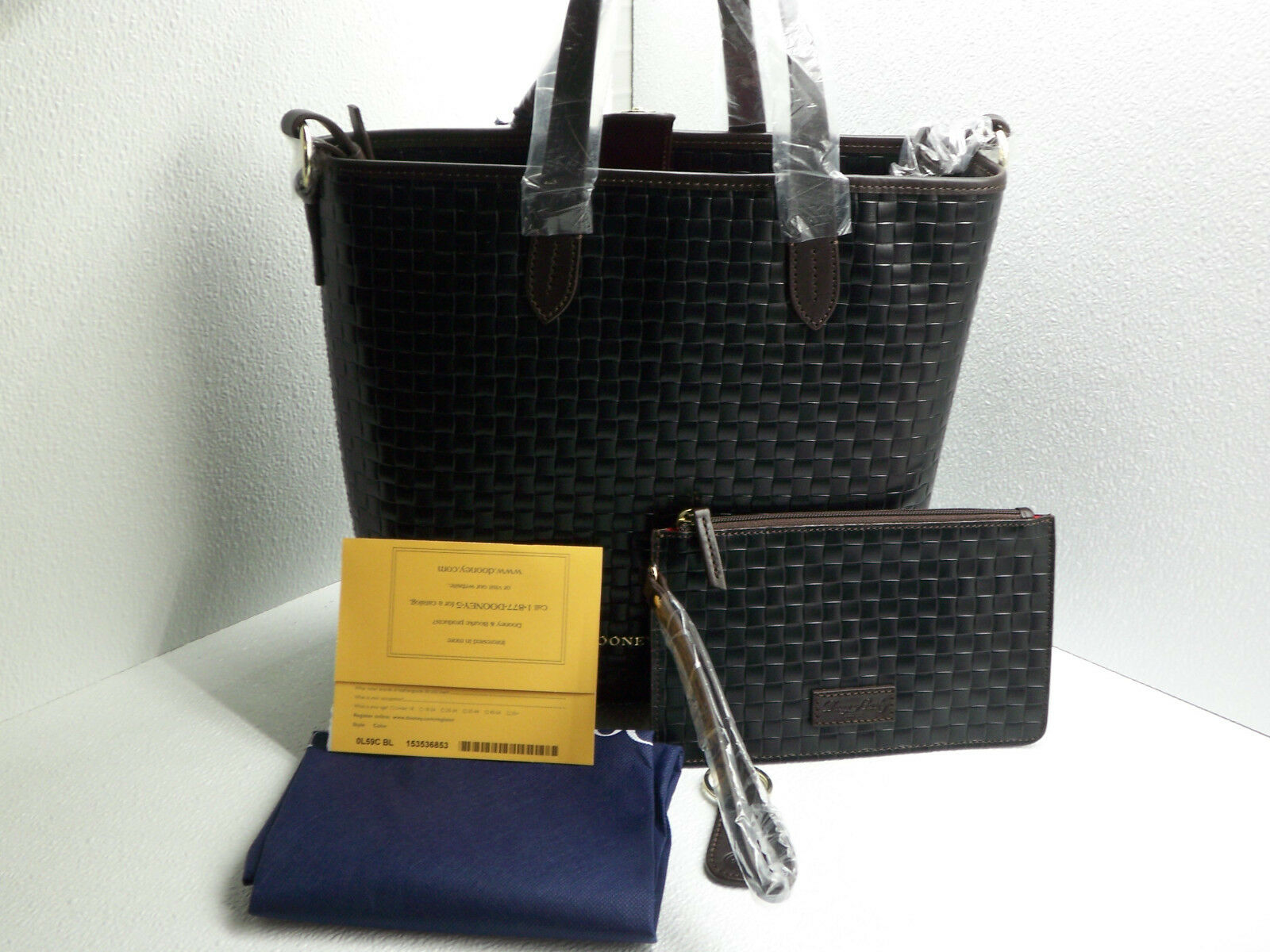 Dooney & Bourke Lilliana Leather Shopper Tote Wristlet Hangtag