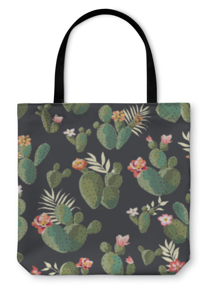 Tote Bag, Cute Cactus Print Pattern