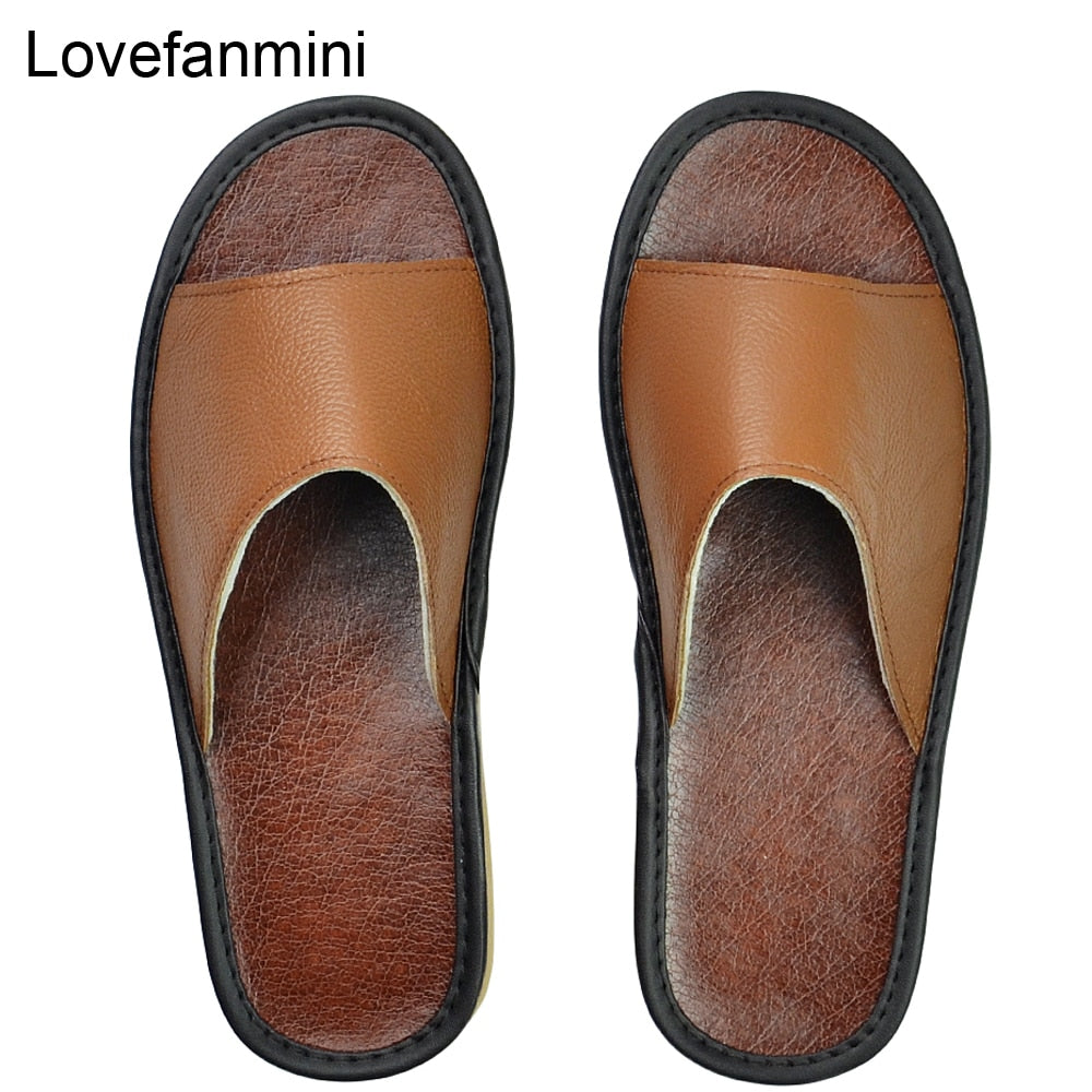 MEN AND WOMEN LUXUY LEATHER SLIPERS