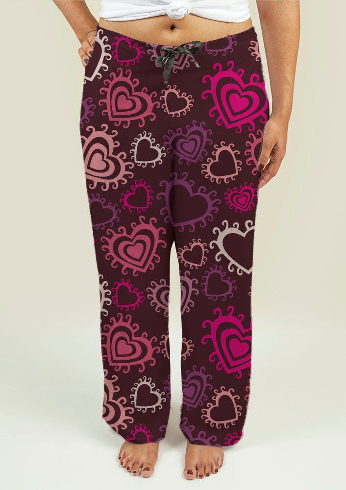 Ladies Pajama Pants with Hearts