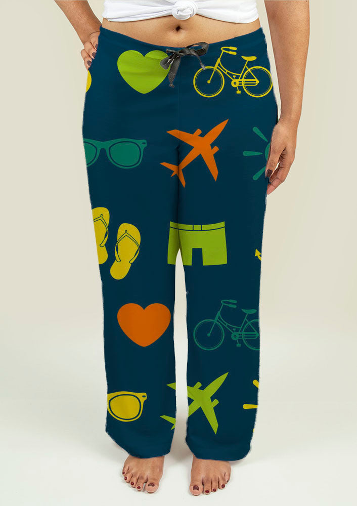 Ladies Pajama Pants with Summer Theme