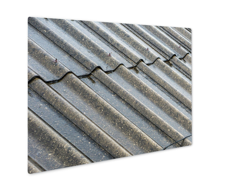 Metal Panel Print, Prague Streams Of Rain Water Pour Off Corrugated Roof