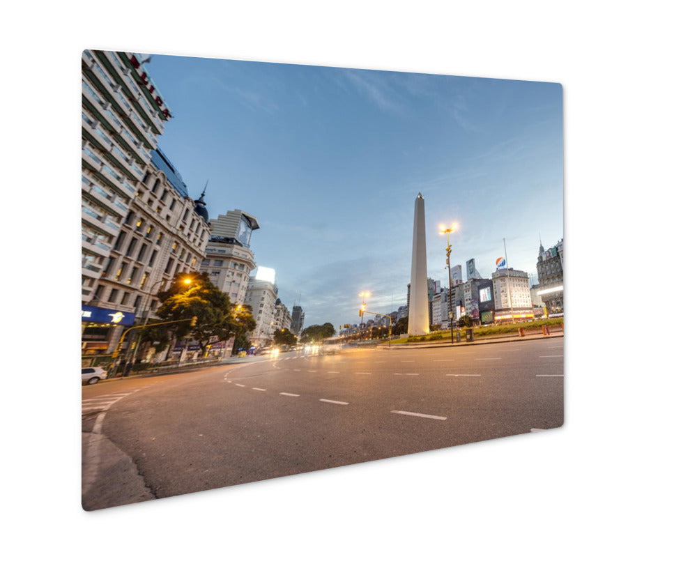 Metal Panel Print, Obelisk El Obelisco In Buenos Aires