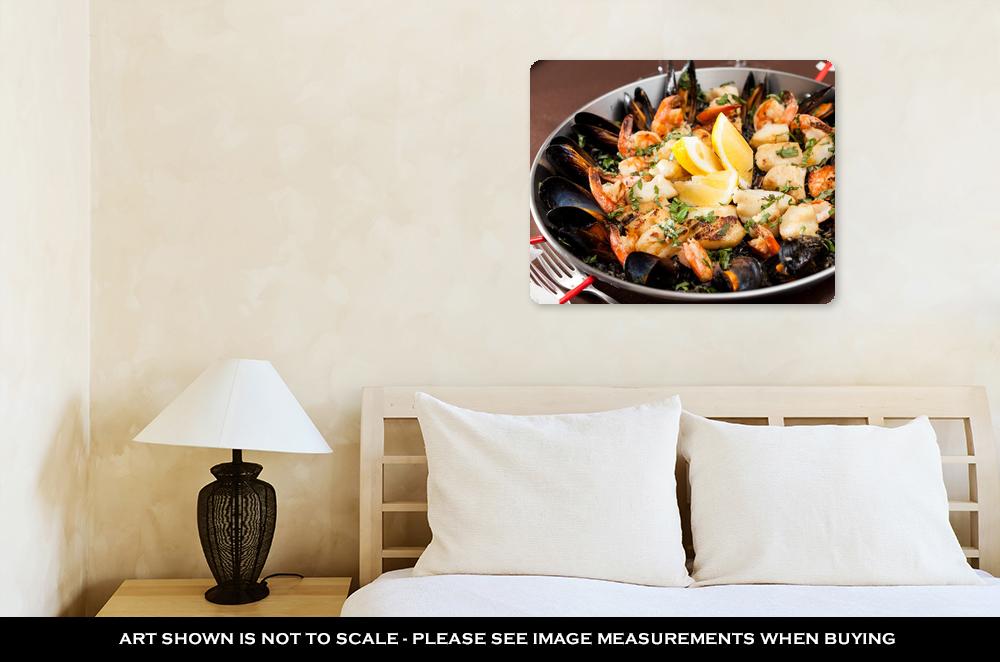 Metal Panel Print, Barcelonseafood Paellin Fry Pan