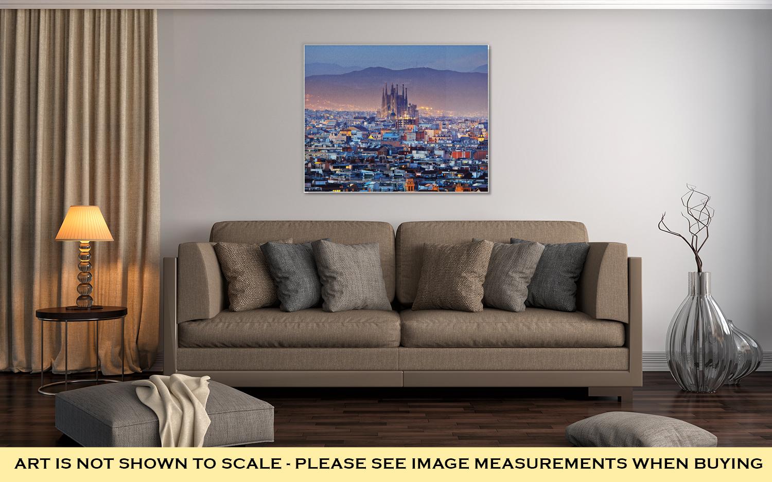 Gallery Wrapped Canvas, Barcelona City In Spain