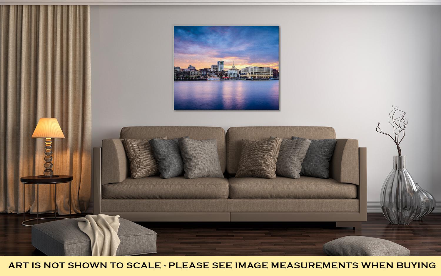 Gallery Wrapped Canvas, Savannah Georgia Riverfont Skyline