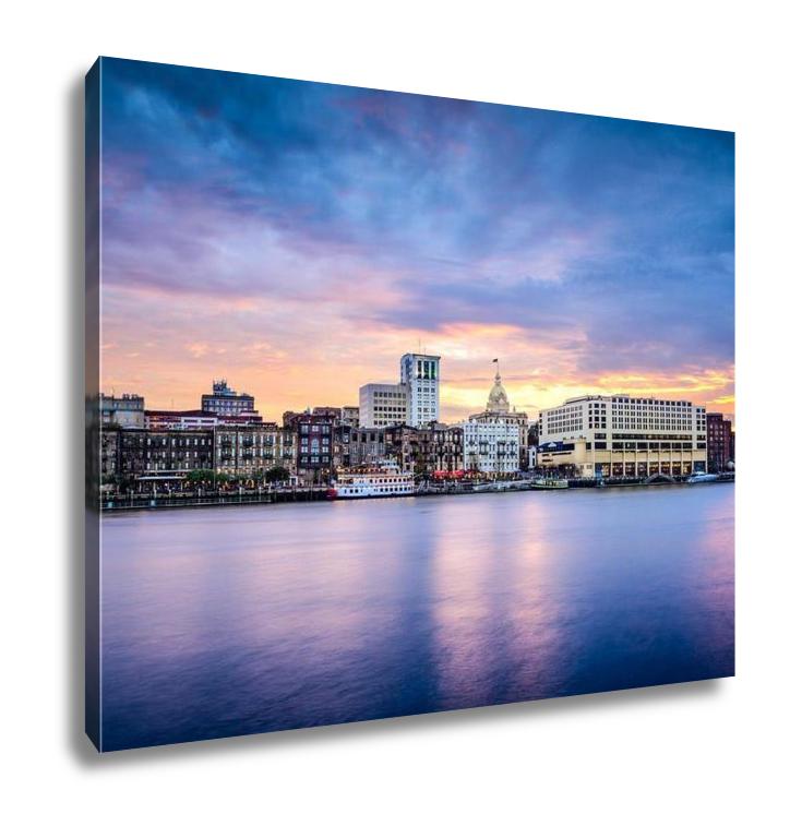 Gallery Wrapped Canvas, Savannah Georgia Riverfont Skyline