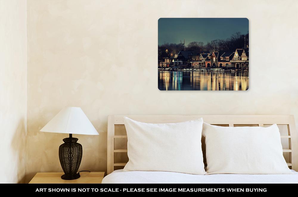 Metal Panel Print, Boathouse Row In Philadelphia As The Famous Historical Landmark