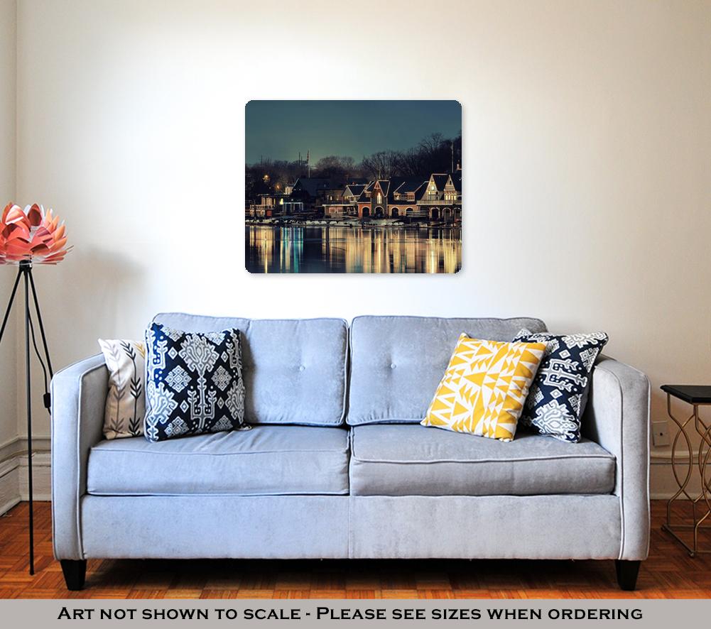 Metal Panel Print, Boathouse Row In Philadelphia As The Famous Historical Landmark