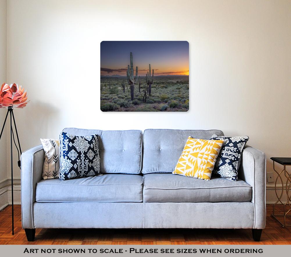 Metal Panel Print, Sunset Over The Phoenix Valley In Arizona