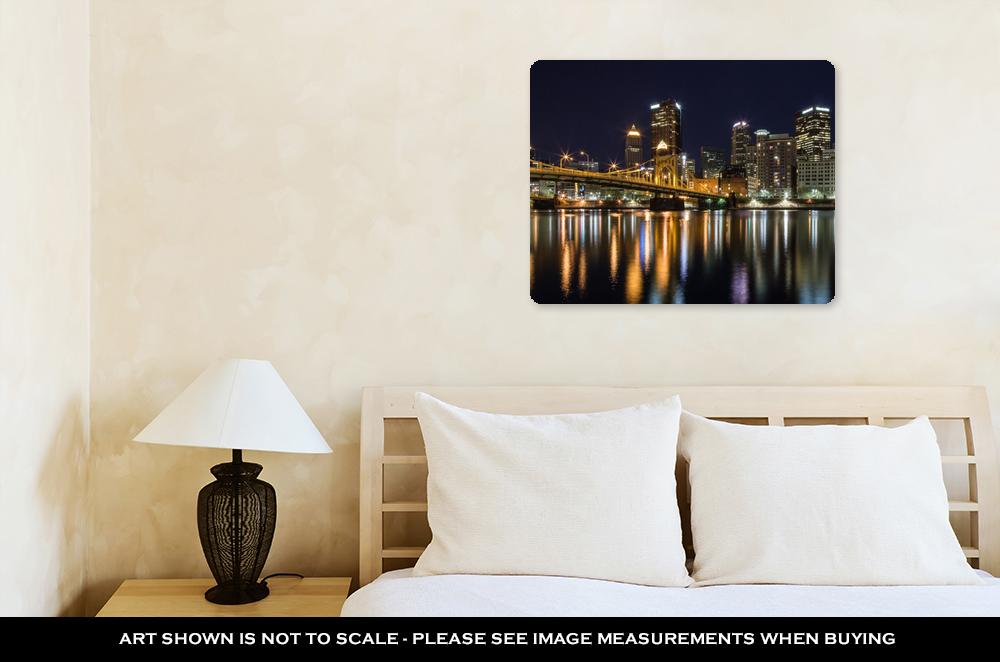 Metal Panel Print, Pittsburgh Skyline At Night