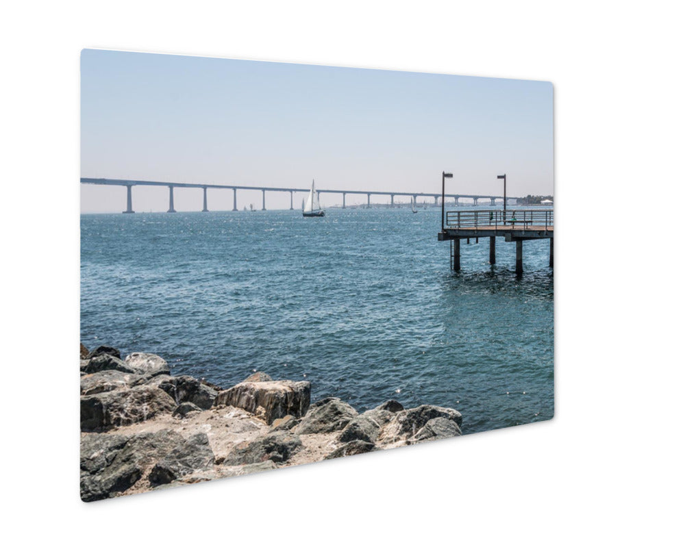 Metal Panel Print, Fishing Pier At Embarcadero Park South In San Diego California With The