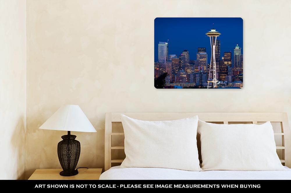 Metal Panel Print, Seattle Skyline At Dusk