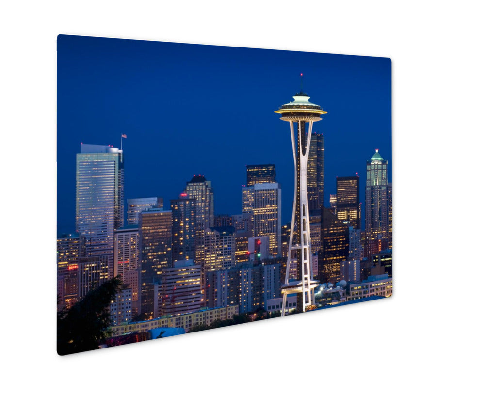 Metal Panel Print, Seattle Skyline At Dusk