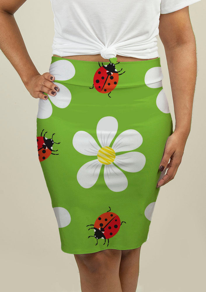Pencil Skirt with Floral Pattern