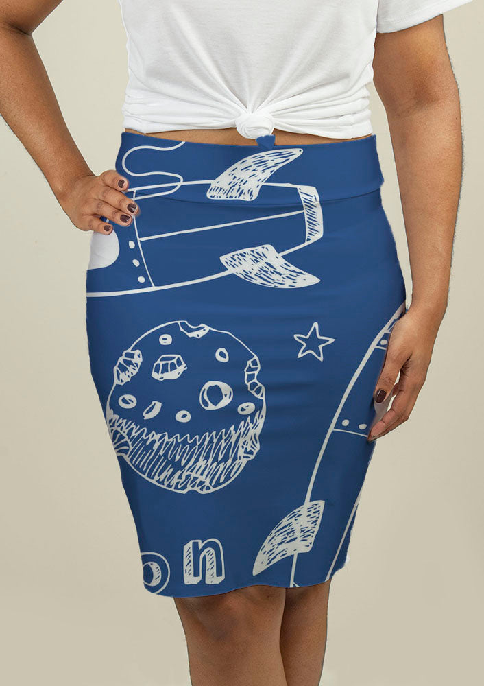 Pencil Skirt with Rockets