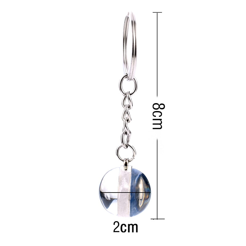Glass Ball Planet Keychain