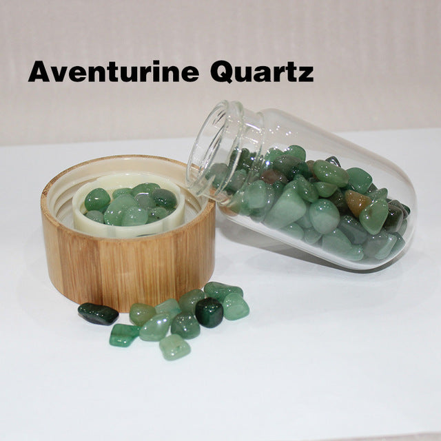 Natural Crystal Quartz Gravel Gemstone Healing Glass Energy Elixir Water Bottle
