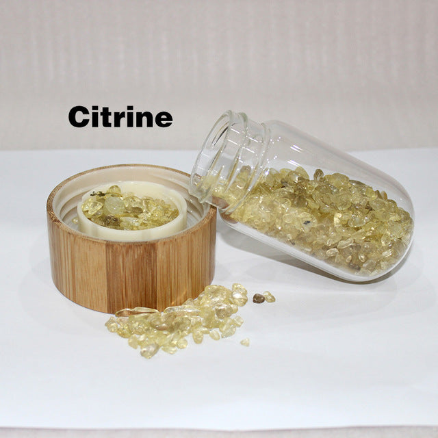 Natural Crystal Quartz Gravel Gemstone Healing Glass Energy Elixir Water Bottle