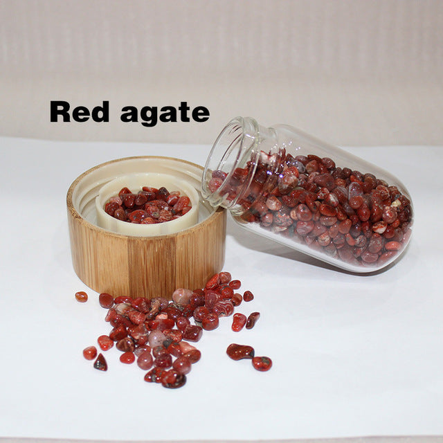 Natural Crystal Quartz Gravel Gemstone Healing Glass Energy Elixir Water Bottle