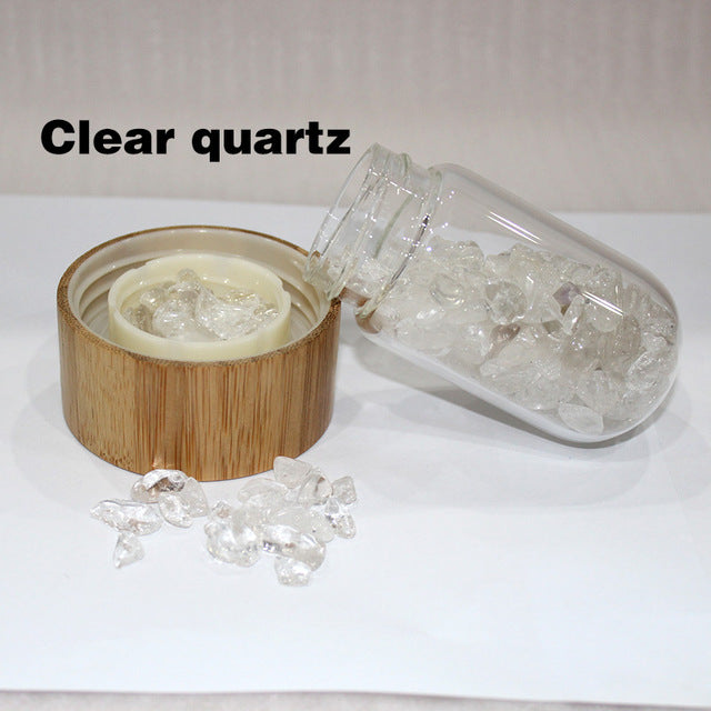 Natural Crystal Quartz Gravel Gemstone Healing Glass Energy Elixir Water Bottle