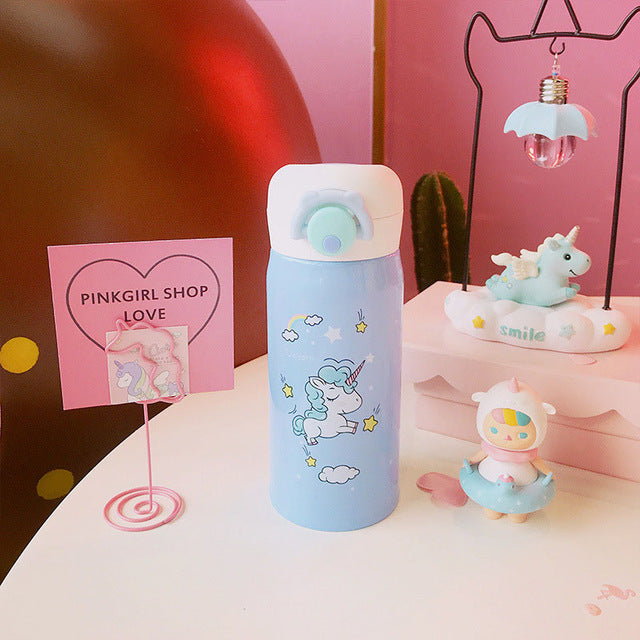 Kids Cute Unicorn Cartoon Water Bottle