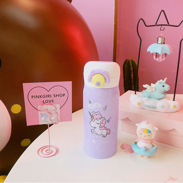 Kids Cute Unicorn Cartoon Water Bottle
