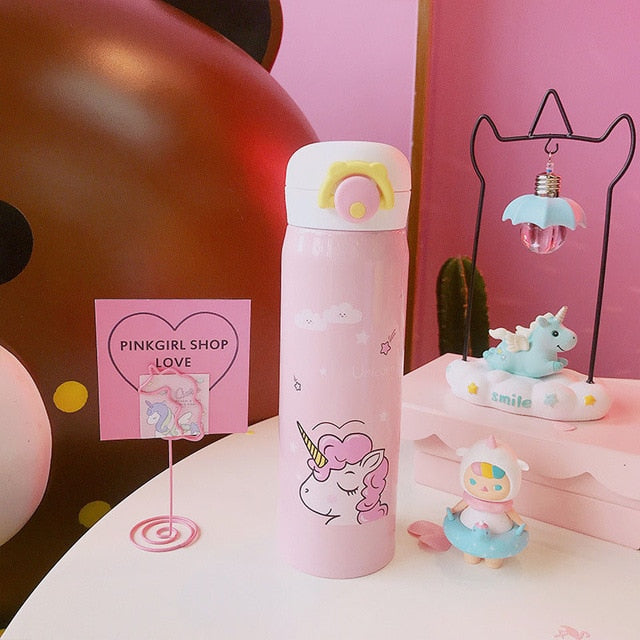 Kids Cute Unicorn Cartoon Water Bottle