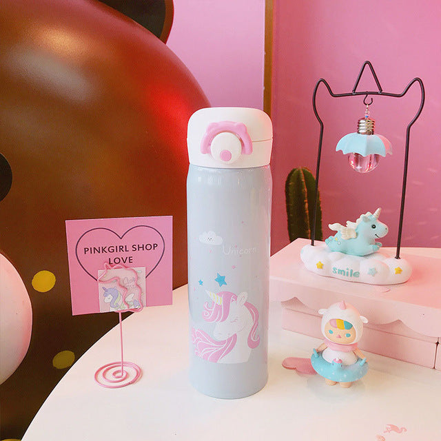 Kids Cute Unicorn Cartoon Water Bottle