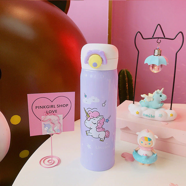 Kids Cute Unicorn Cartoon Water Bottle