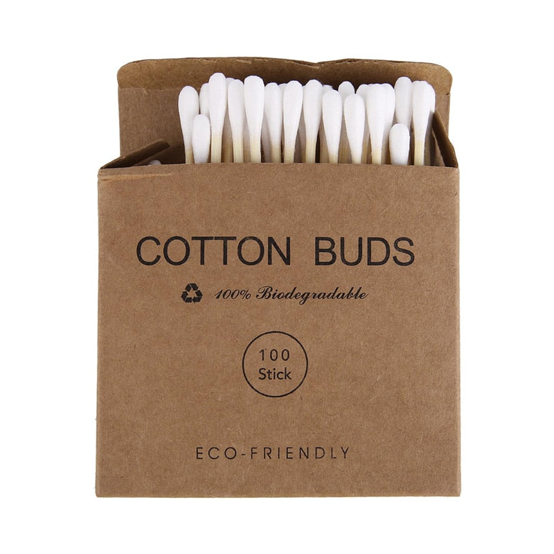 Double Head Cotton Swab with Wood Stick (Not Plastic.)