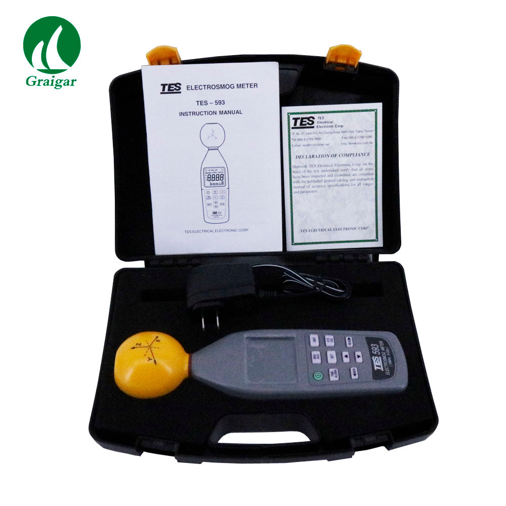 TES593 High Precision EMF Meter Radiation ElectroSmog Meter 10MHz to 8.0GHz