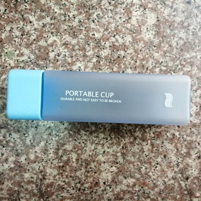 New Square Frosted Plastic Water Bottle, Portable, Transparent, Leak-proof