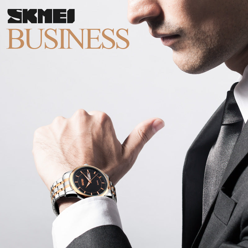 Men Stainless Steel Dress Watches By SKMEI Luxury Brand