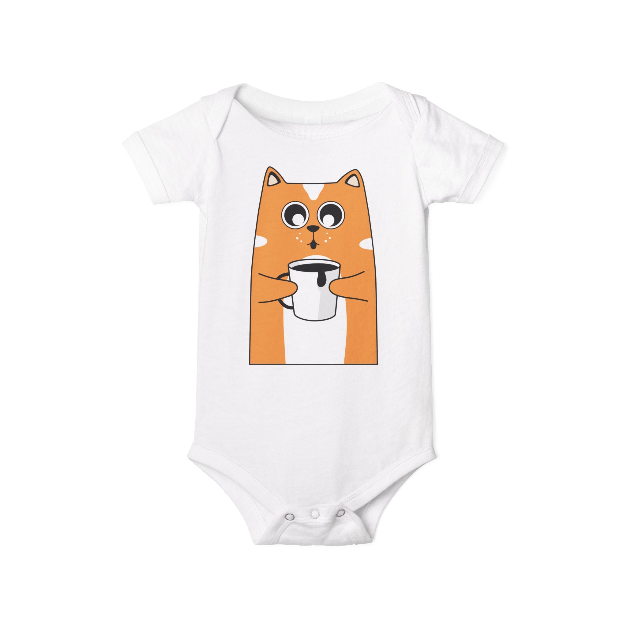 Funny Baby Bodysuit - "I Need Another Cup to Stay Awake" Dog Design