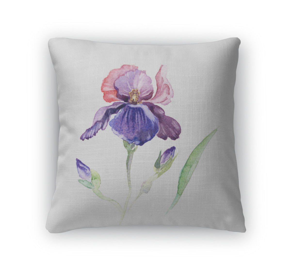 Throw Pillow, The Iris Flowers Watercolor Isolated