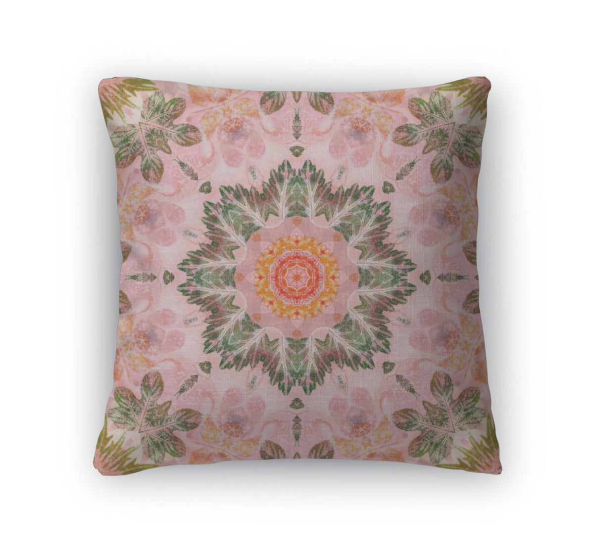 Throw Pillow, Pattern With Paintings Leaves