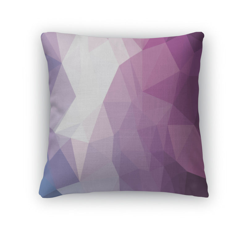 Throw Pillow, Abstract Triangle Geometry Pattern Purple Sensation