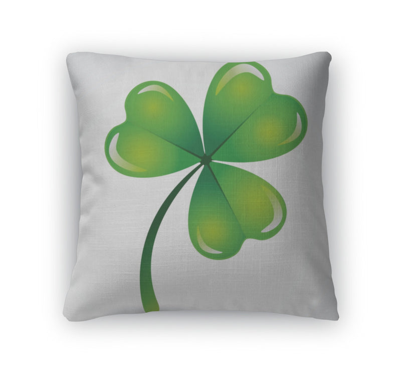 Throw Pillow 3 Leaf Clover Pattern