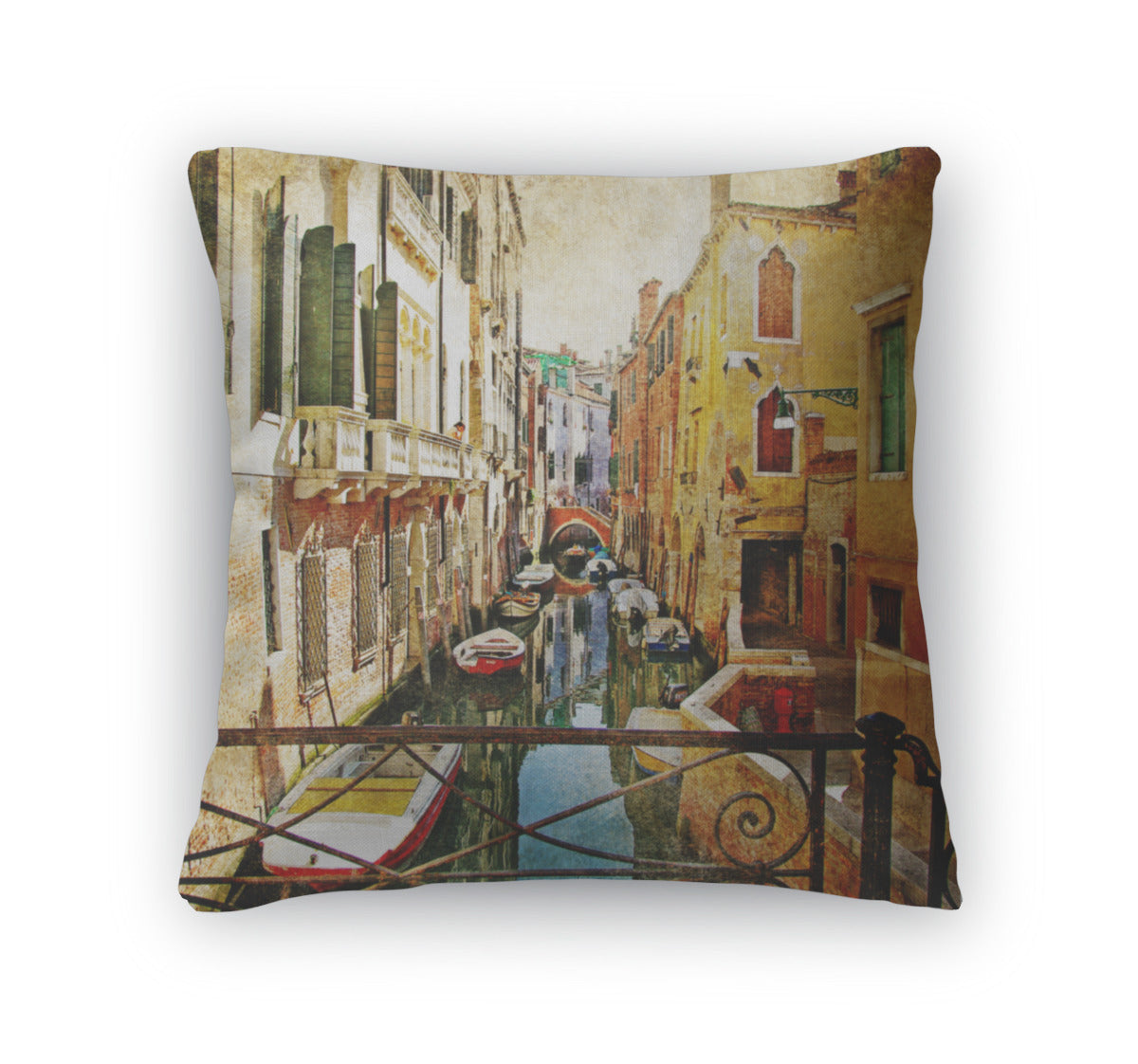 Throw Pillow, Amazing Venice Artwork In Painting Style