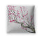 Throw Pillow, Watercolor Crimson Flowers On Tree Branches
