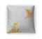 Throw Pillow, Flame Dove Flying From Yellow Fire Isolated On White