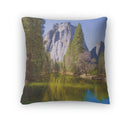 Throw Pillow, Yosemite Merced River And Half Dome In California